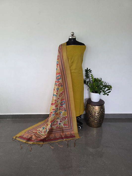 Premium cosmos shimmer silk top semi tussar kalamkari silk shawl - TK3