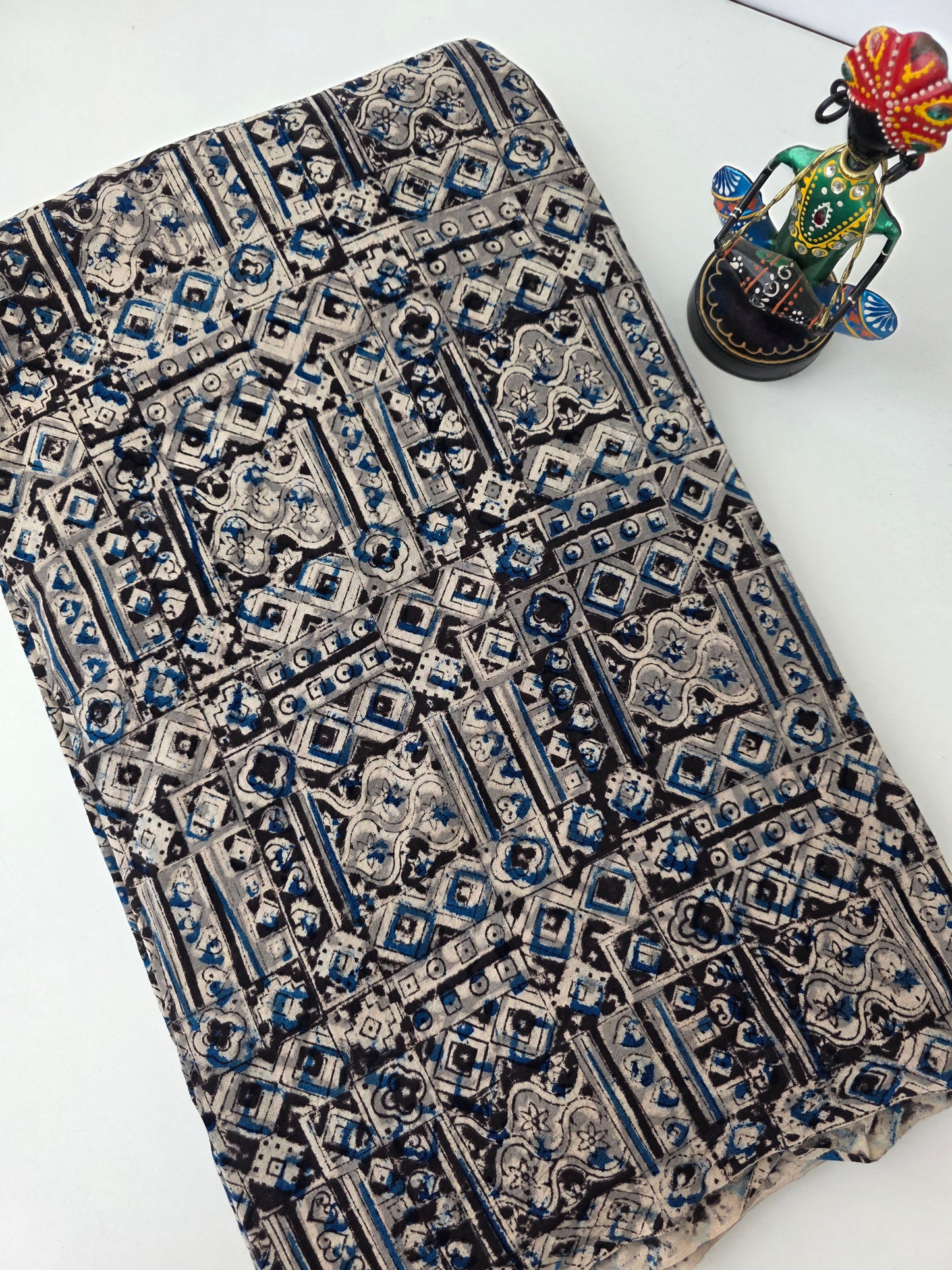 handblock pure kalamkari cotton running material - KM31