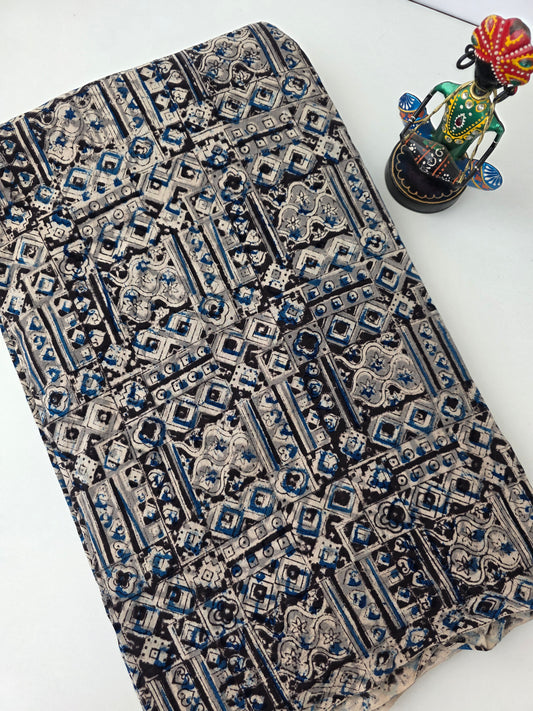 handblock pure kalamkari cotton running material - KM31