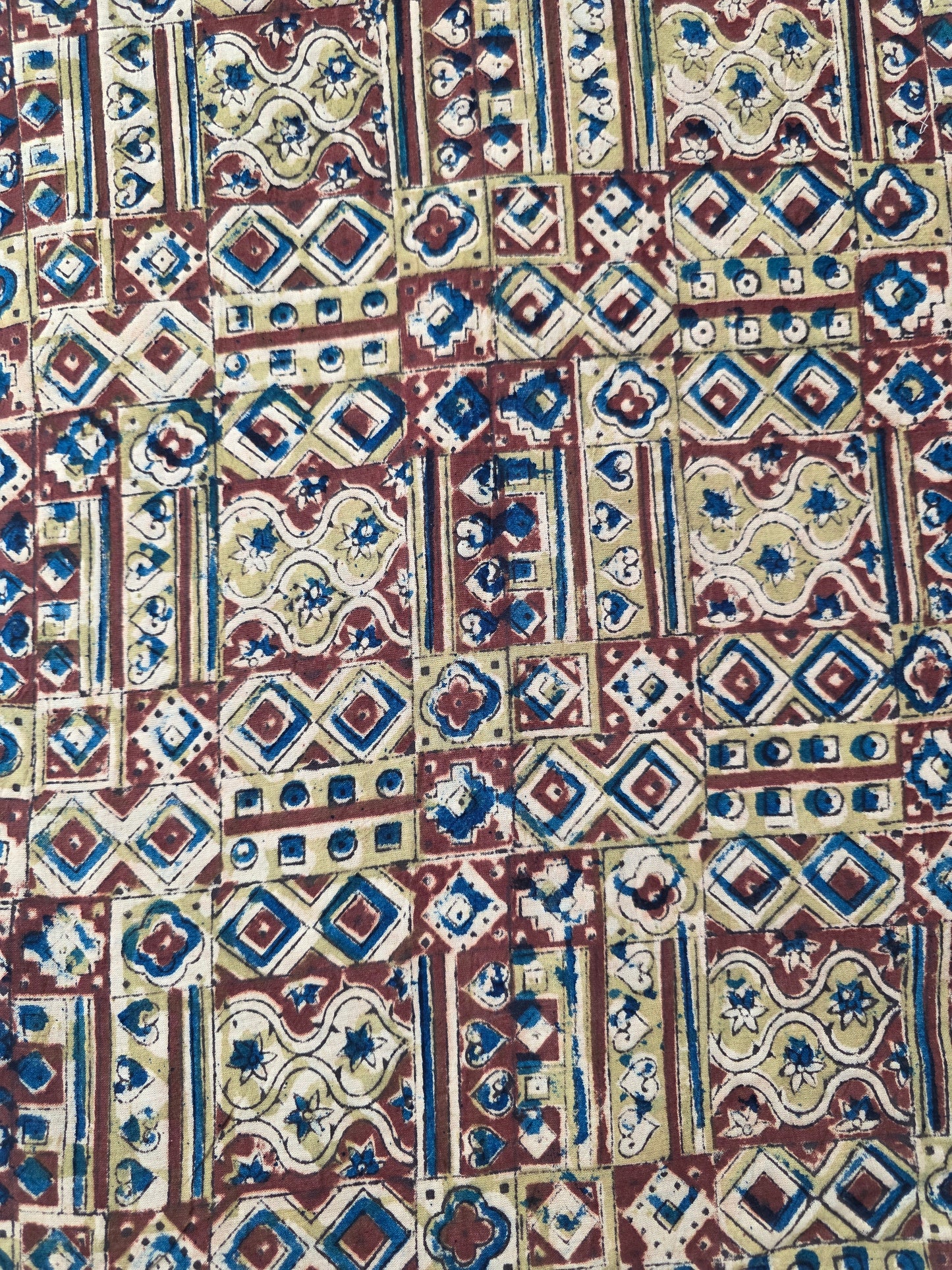 handblock pure kalamkari cotton running material - KM33