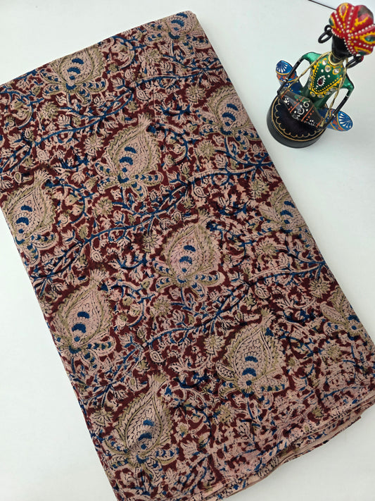 handblock pure kalamkari cotton running material - KM30