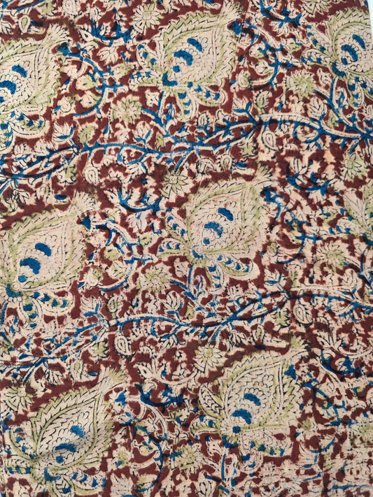 handblock pure kalamkari cotton running material - KM30