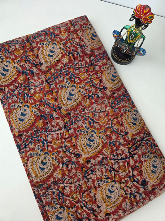 handblock pure kalamkari cotton running material - KM29