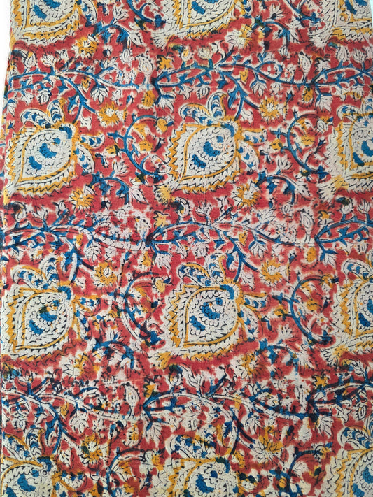 handblock pure kalamkari cotton running material - KM29