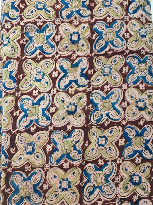 handblock pure kalamkari cotton running material - KM28