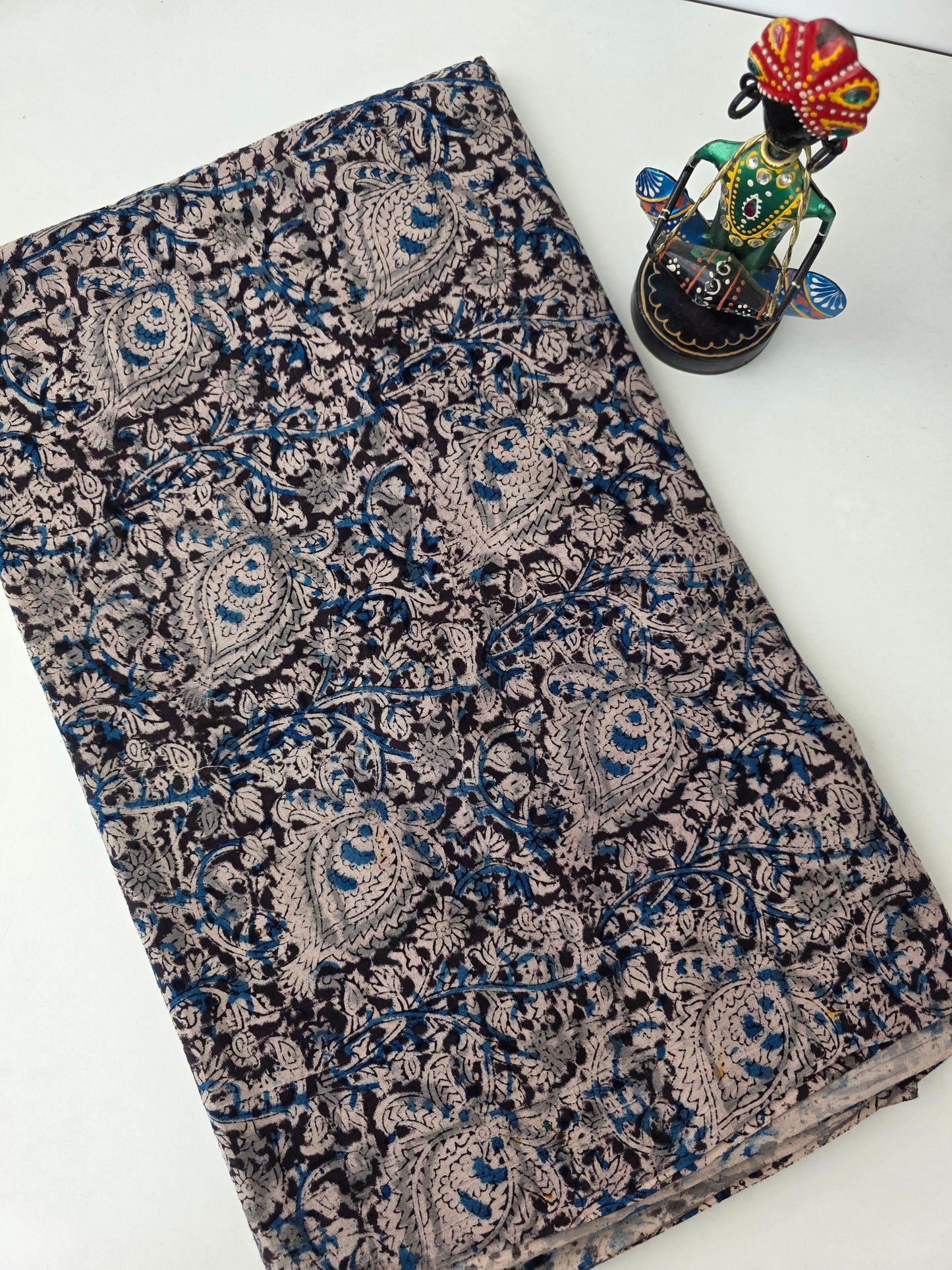 handblock pure kalamkari cotton running material - KM27