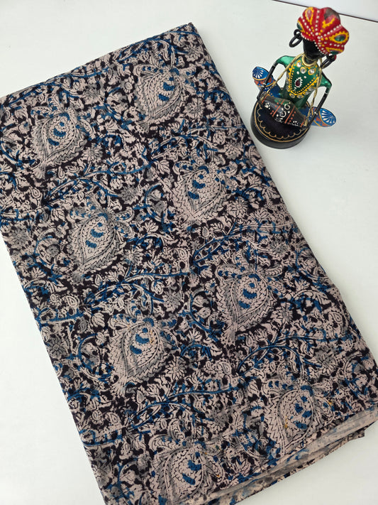 handblock pure kalamkari cotton running material - KM27