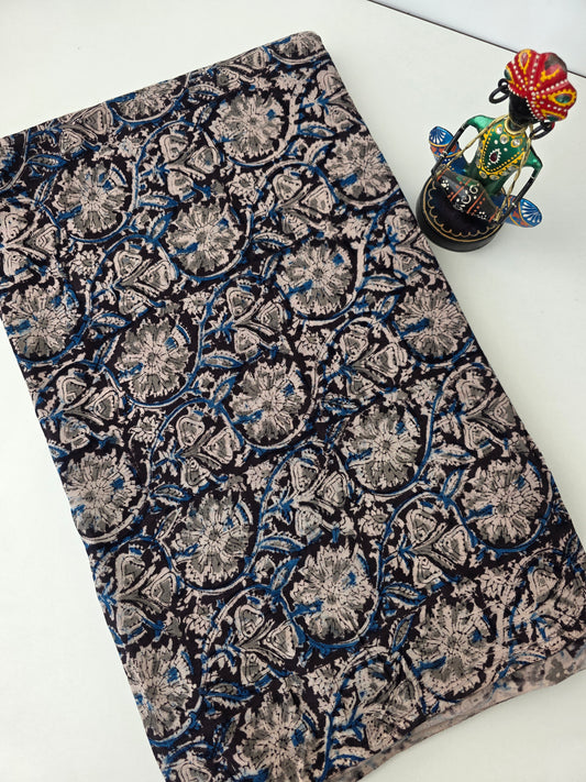 handblock pure kalamkari cotton running material - KM26