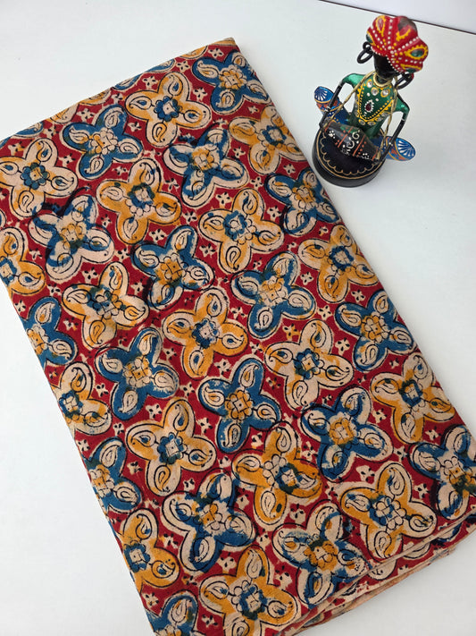 handblock pure kalamkari cotton running material - KM25