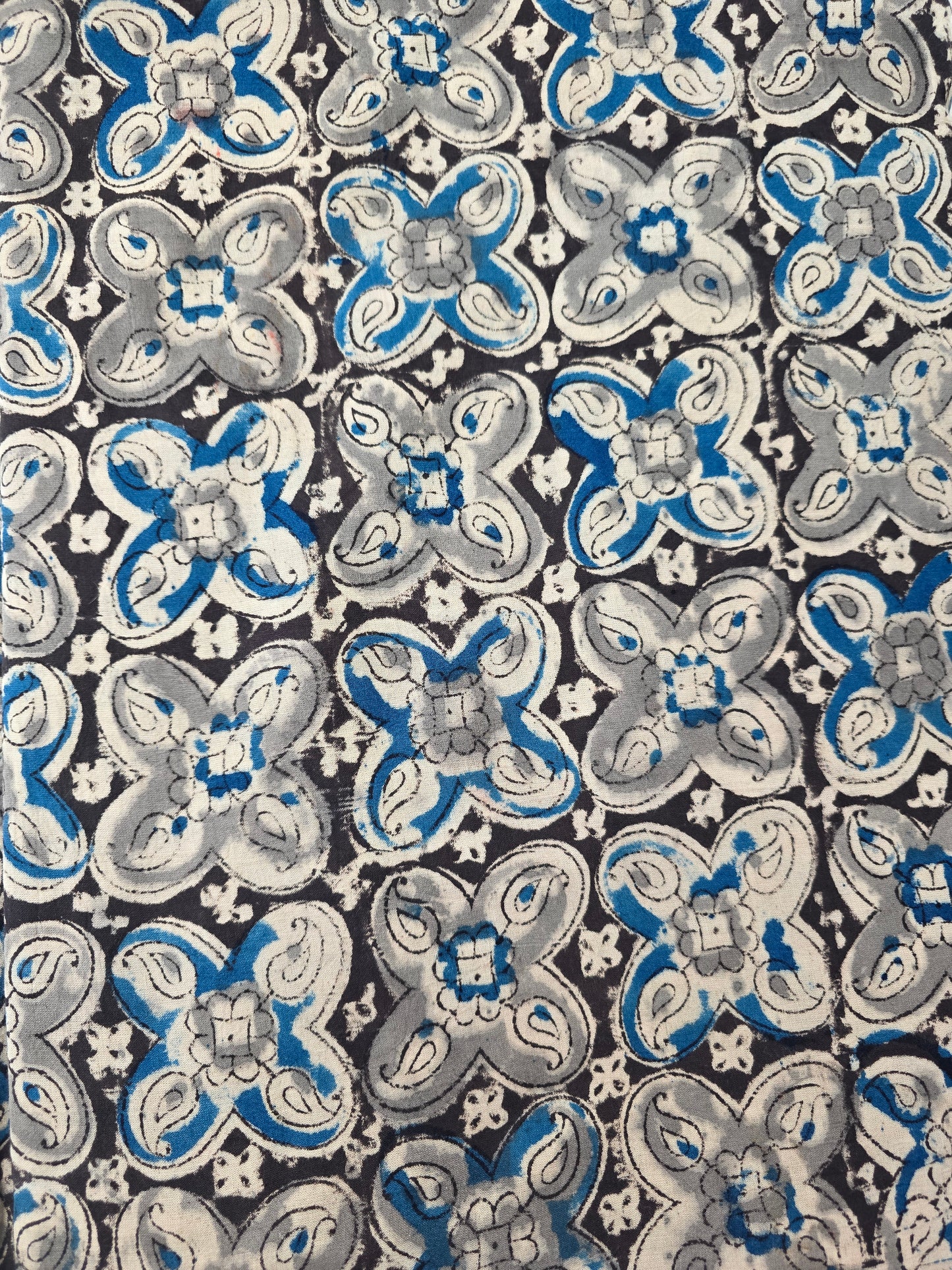 Handblock pure kalamkari cotton running material - KM24
