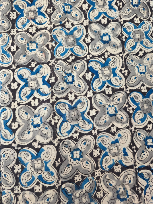 Handblock pure kalamkari cotton running material - KM24