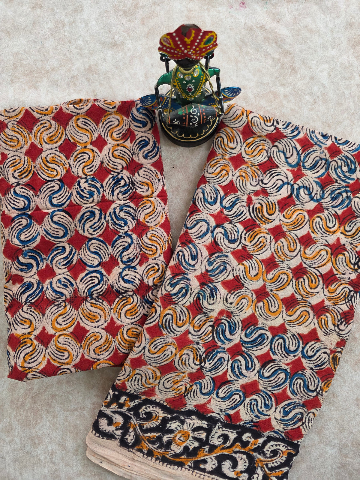 Handblock pure kalamkari cotton set - HK32