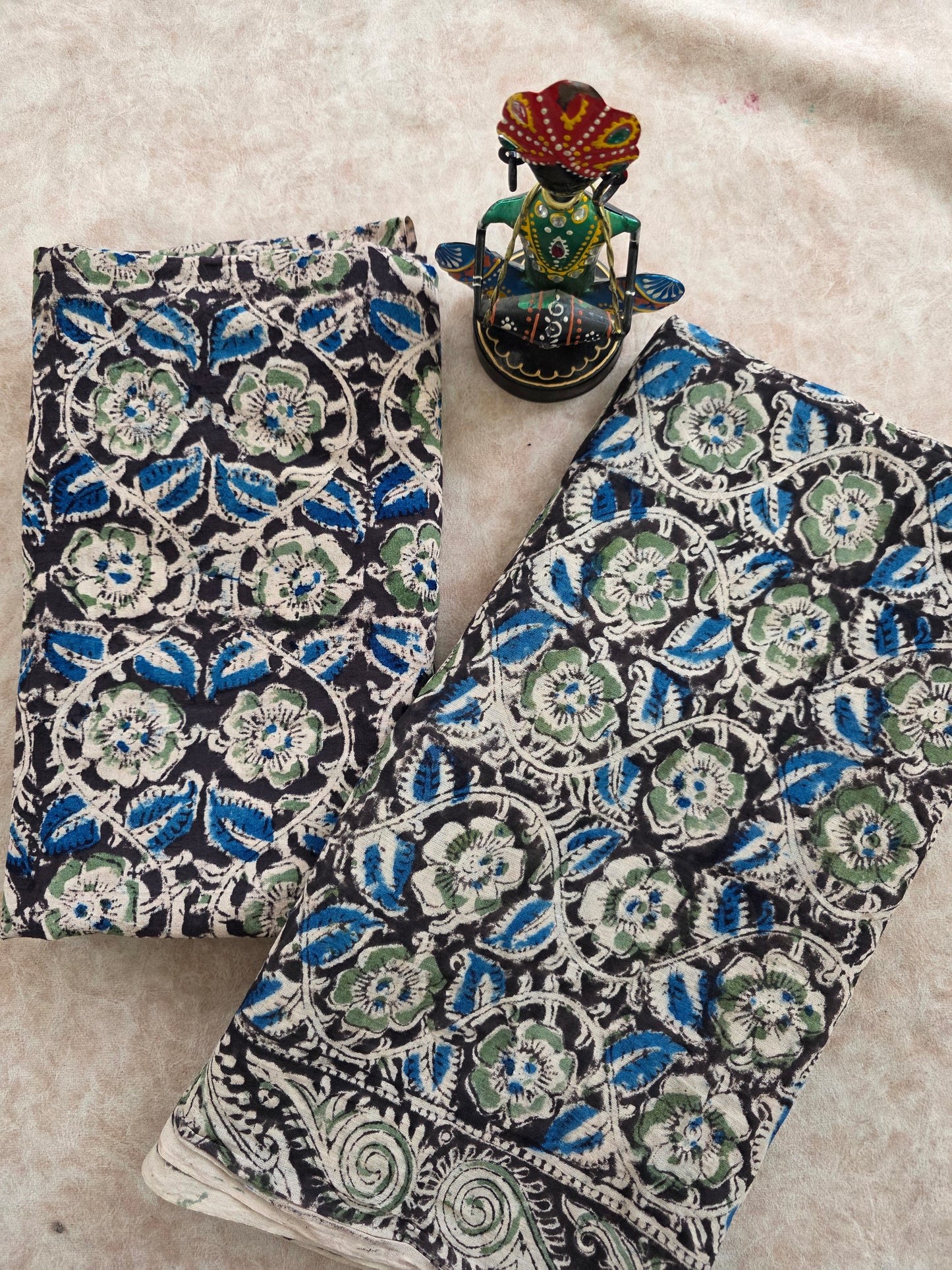 Handblock pure kalamkari cotton set - HK34
