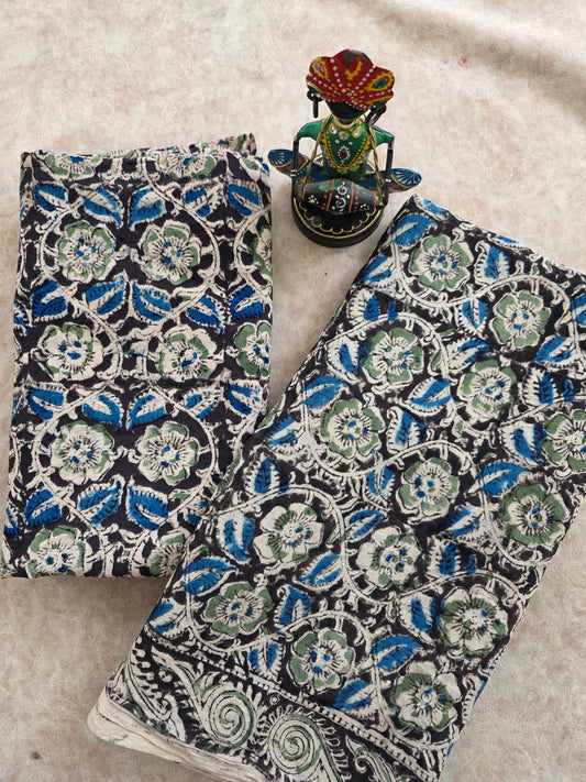 Handblock pure kalamkari cotton set - HK34