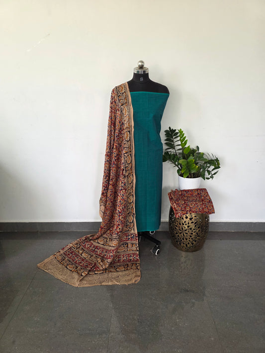Handblock pure kalamkari cotton set - HK17