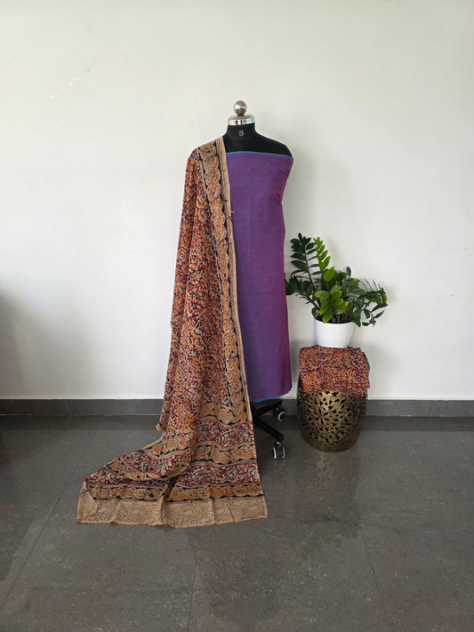 Handblock pure kalamkari cotton set - HK22