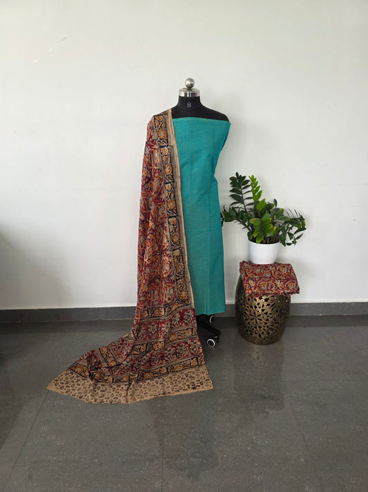Handblock pure kalamkari cotton set - HK25