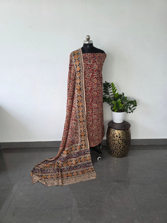 Handblock pure kalamkari cotton set - HK30