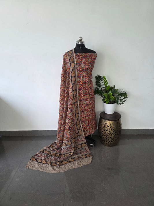 Handblock pure kalamkari cotton set - HK29