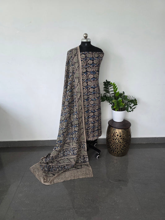 Handblock pure kalamkari cotton set - HK34