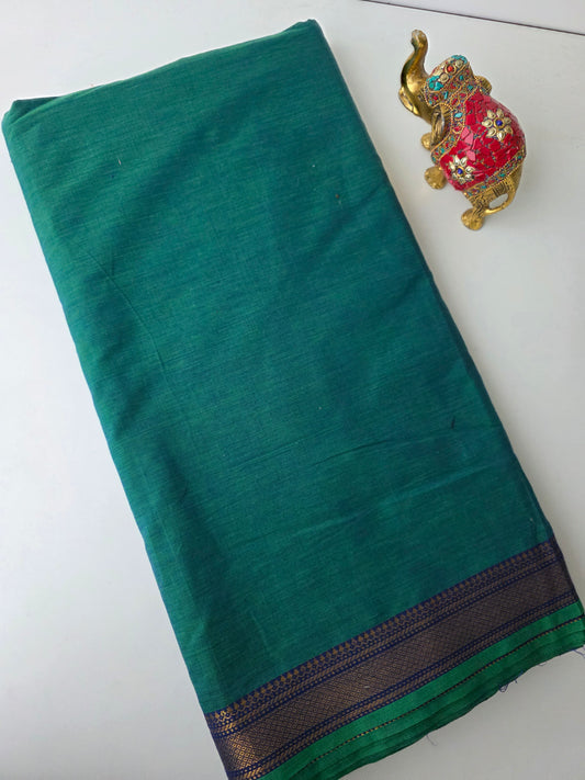 Handloom cotton with mangalagiri border  - MM1