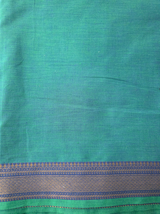 Handloom cotton with mangalagiri border  - MM1