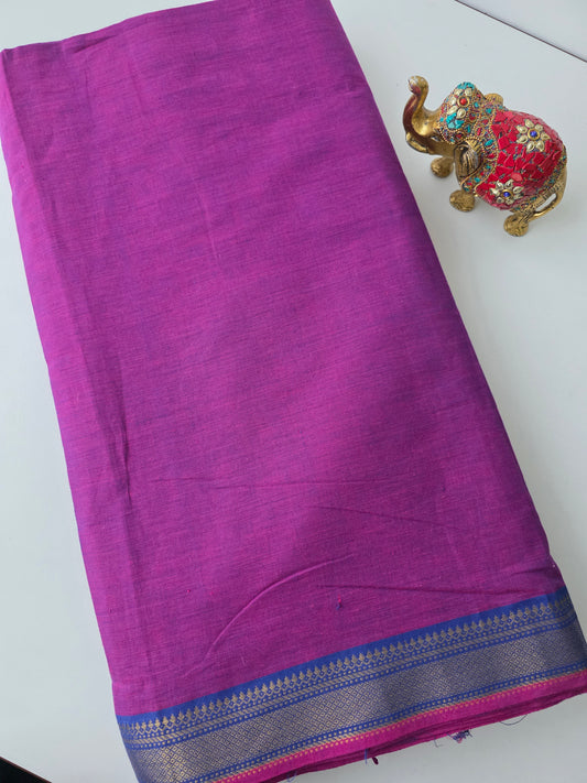 Handloom cotton with mangalagiri border - MM4