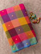 Madras kattam prewashed with butta weave fabric (4 inches*4 inches) -MD182