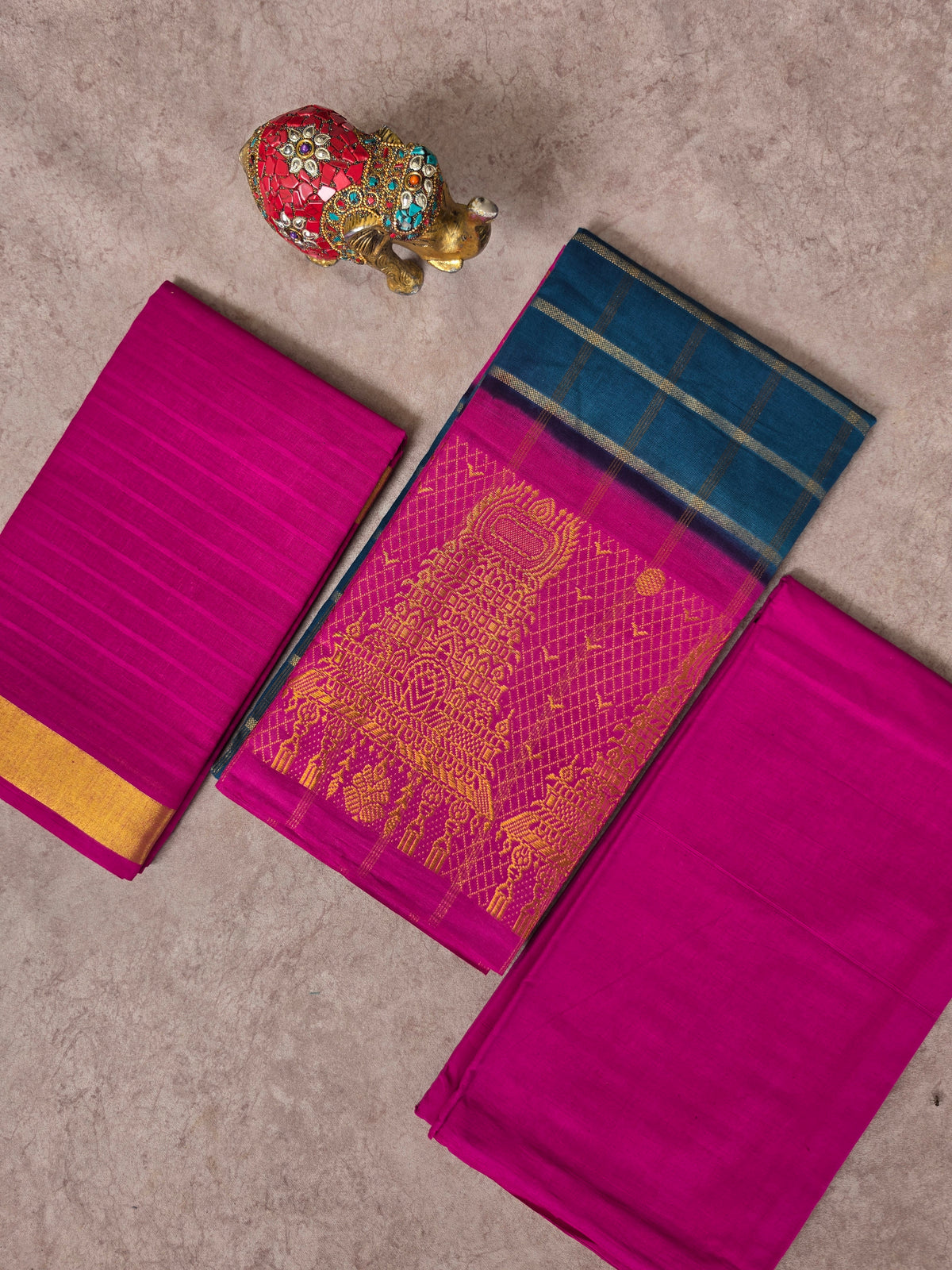Madurai Sungudi Gopuram border salwar set-MS154