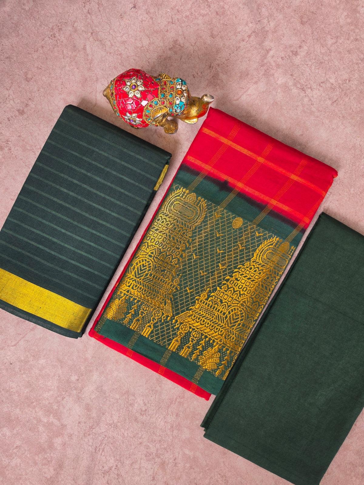 Madurai Sungudi Gopuram border salwar set-MS155