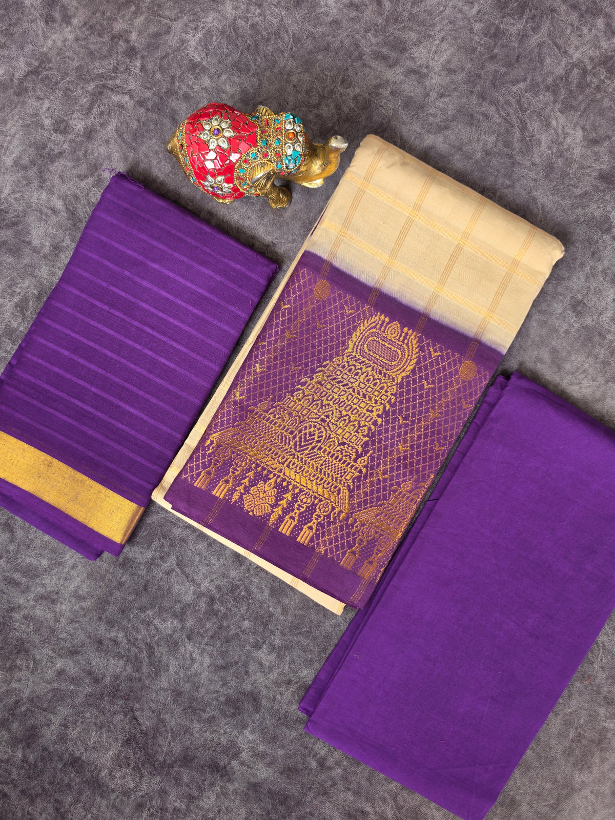 Madurai Sungudi Gopuram border salwar set-MS151