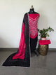 Handcrafted mirror bandhani cotton set -BN220