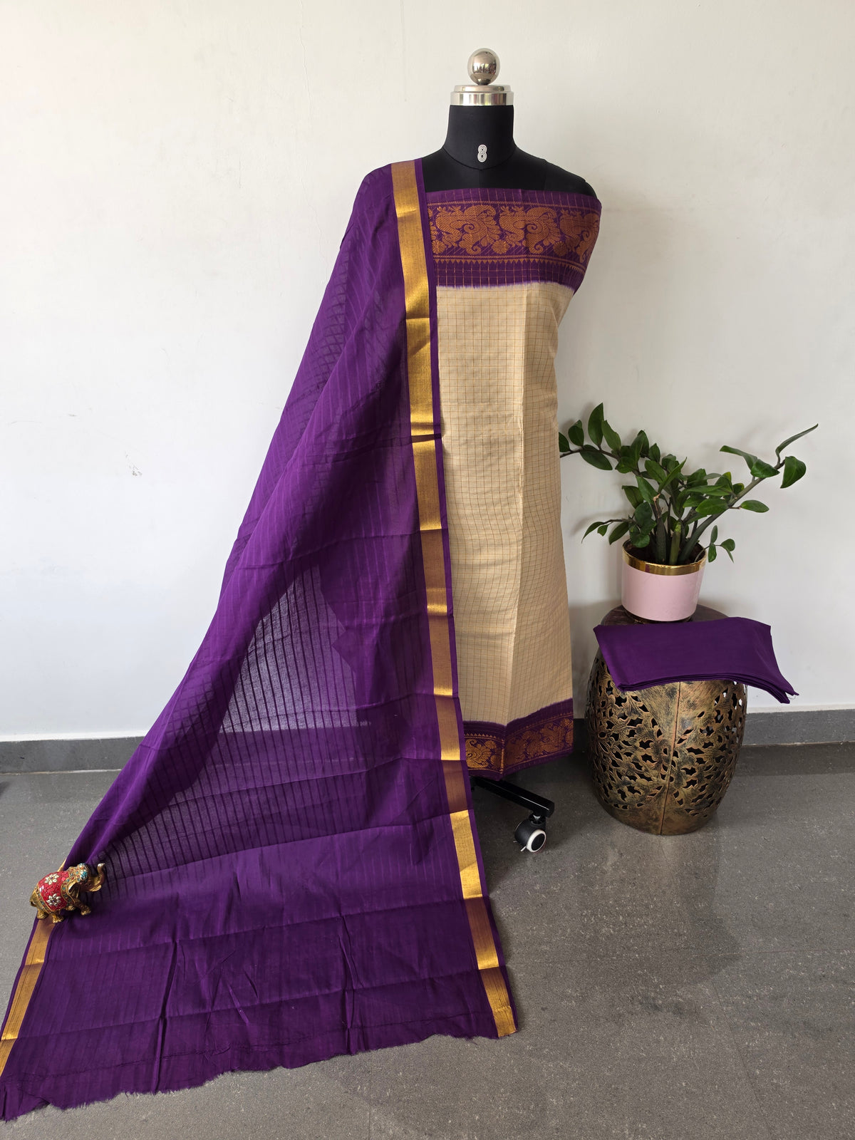 Madurai sungudi zari kattam salwar set-MS153