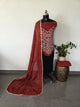 Handcrafted mirror bandhani cotton set -BN223