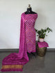 Handcrafted bandhani modal silk set with lagdi patta -BN198
