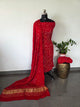 Handcrafted bandhani modal silk set with lagdi patta -BN197