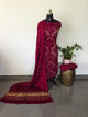 Handcrafted bandhani modal silk set with lagdi patta -BN194