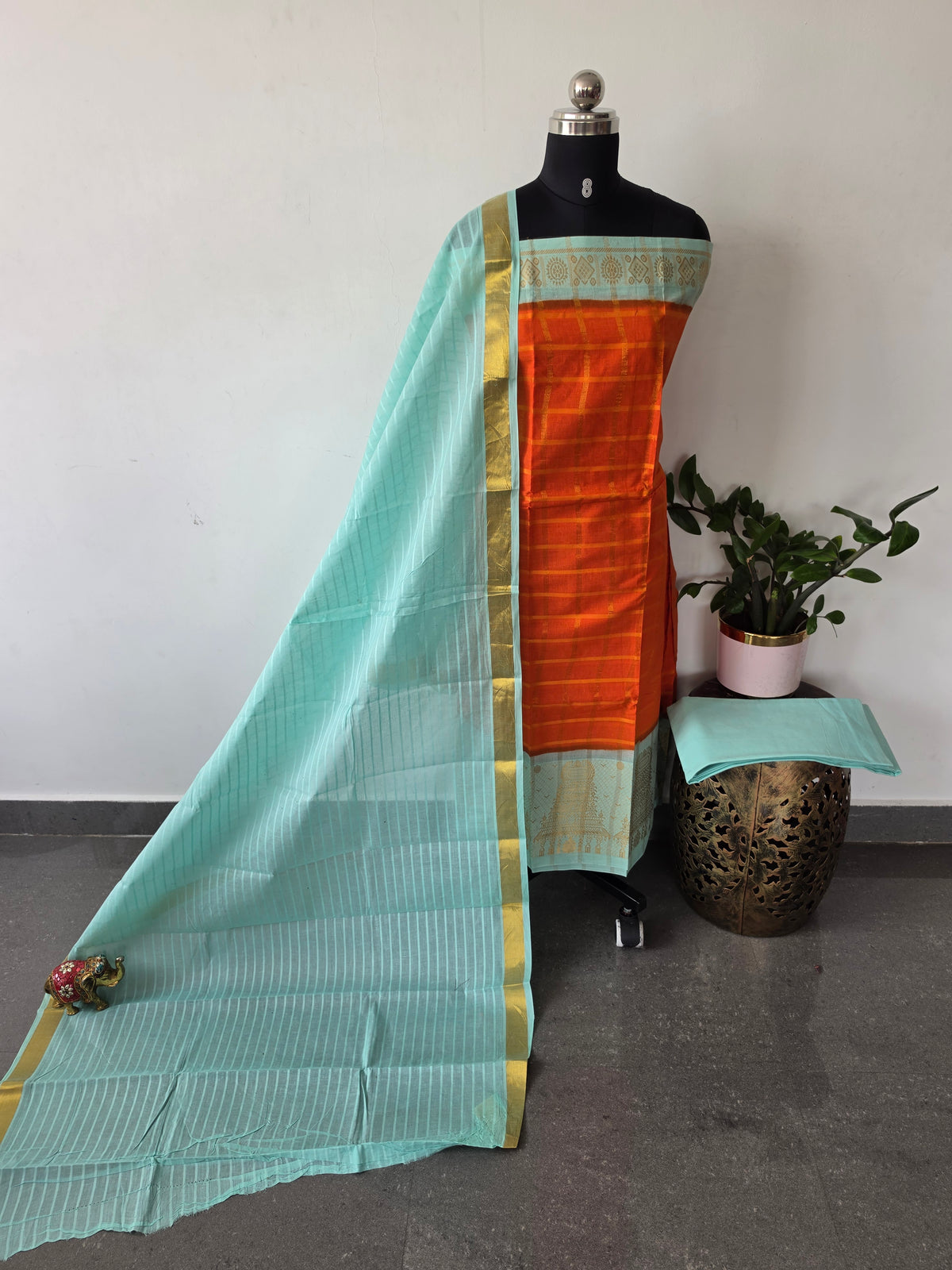 Madurai Sungudi Gopuram border salwar set-MS163