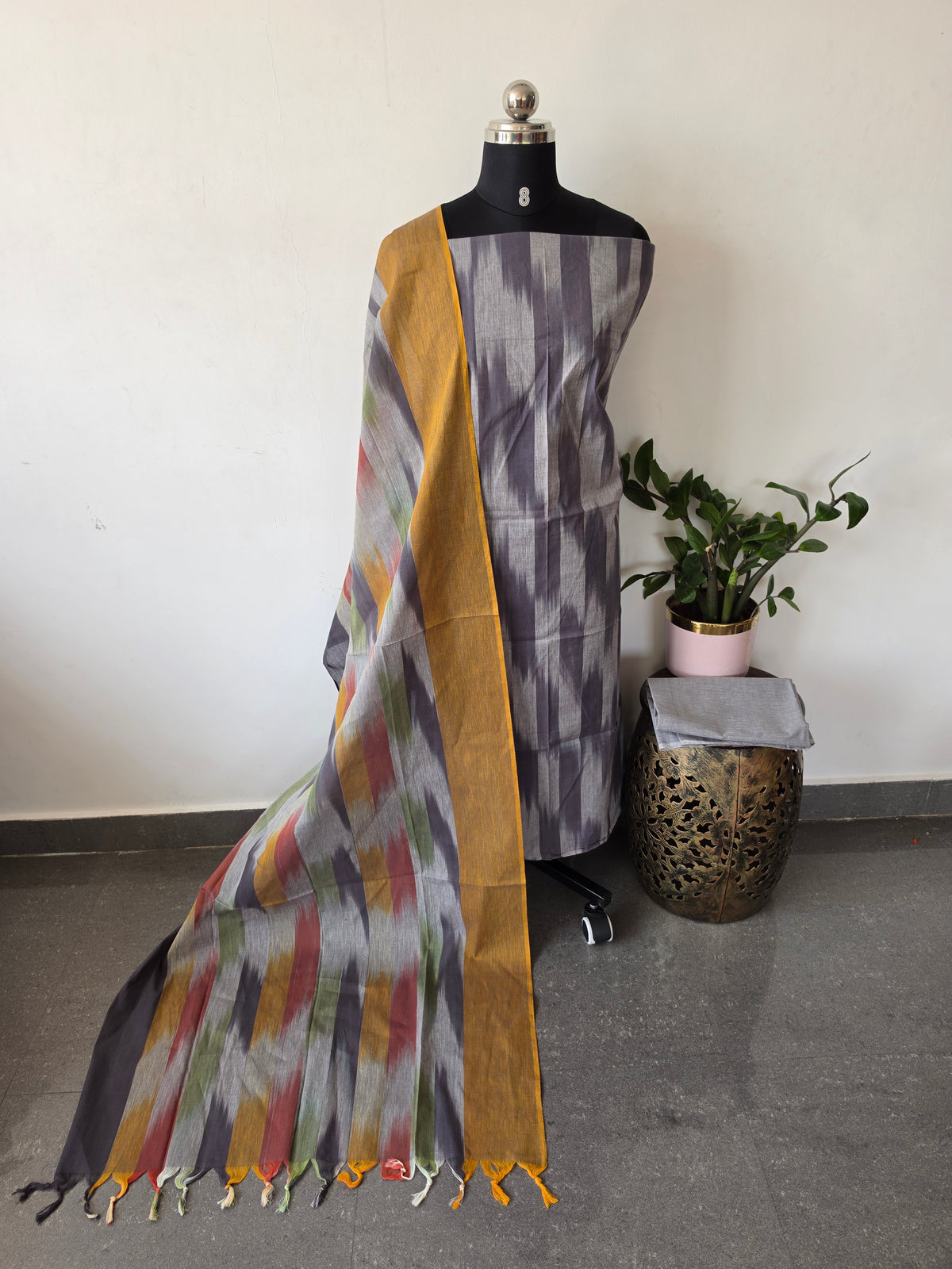 Ikkat south cotton salwar set -HA310