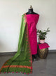 Bhagalpuri katan set with cotton linen duppatta-BA624