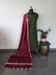 Bhagalpuri katan set with cotton linen duppatta-BA621