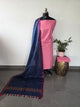 Bhagalpuri katan set with cotton linen duppatta-BA623