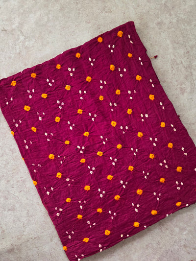 Handcrafted bandhini cotton running fabric-BN239