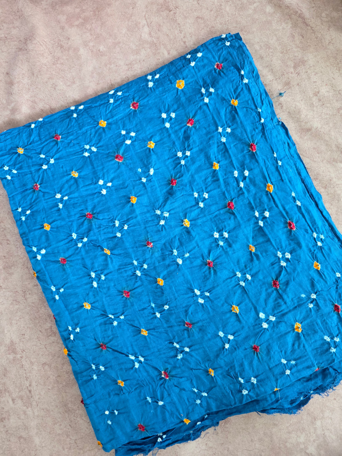 Handcrafted bandhini cotton running fabric-BN240