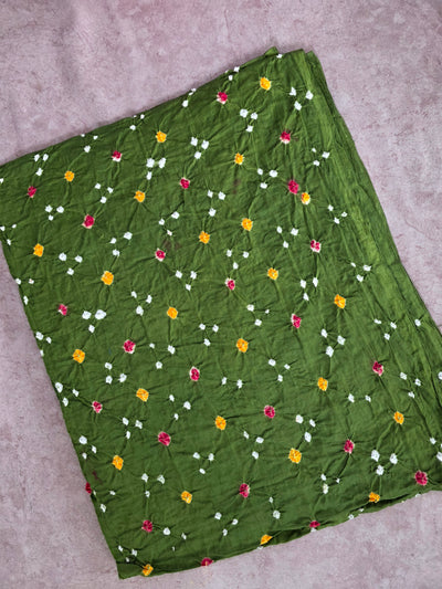 Handcrafted bandhini cotton running fabric-BN236