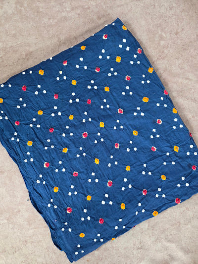Handcrafted bandhini cotton running fabric-BN243