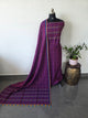 Checked kantha embroidery mul cotton set -HZ410