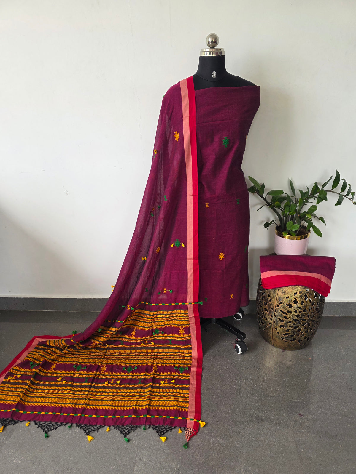 West bengal handwoven bhujodi salwar(3 pcs)-HZ439