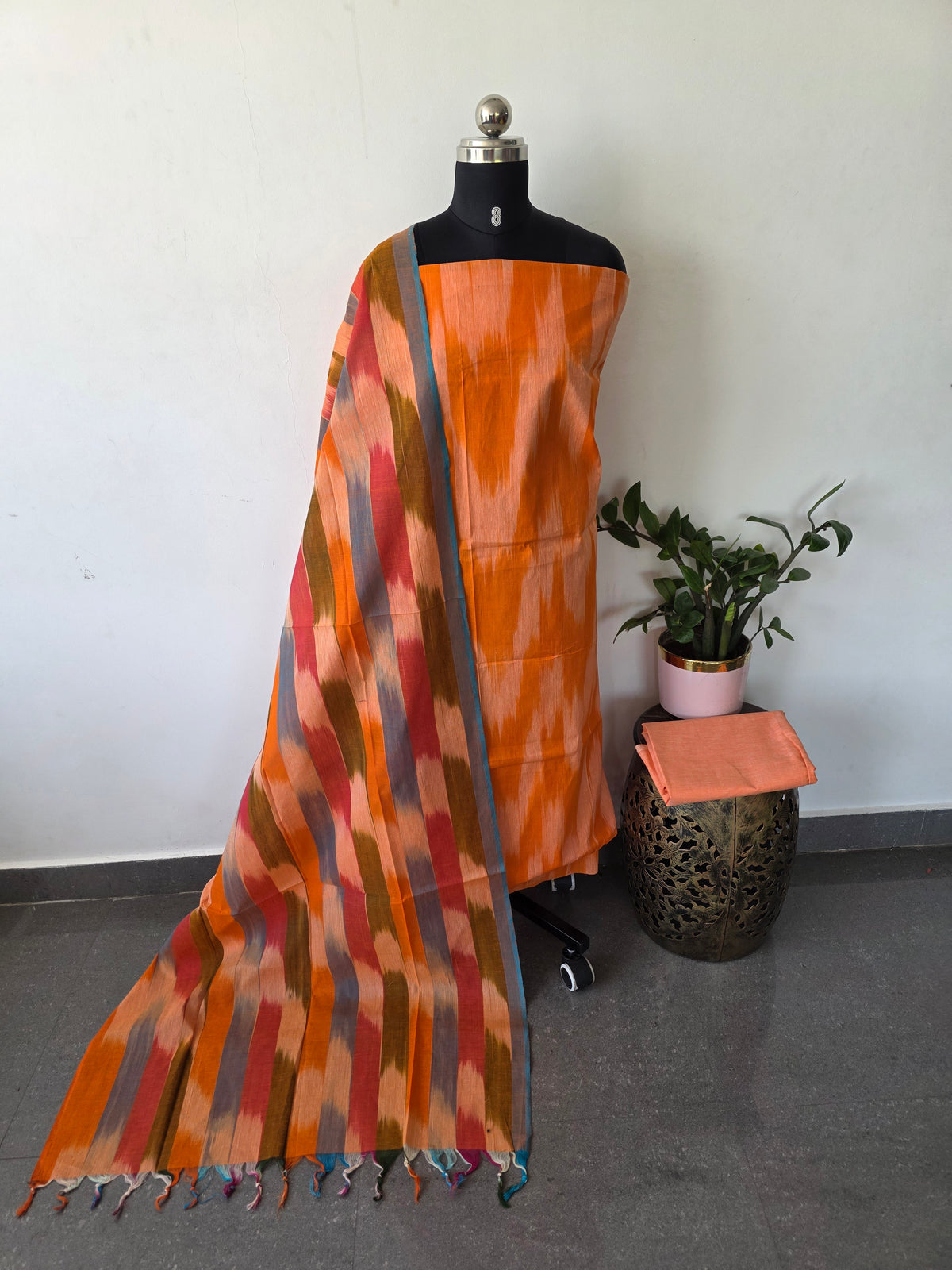 Ikkat south cotton salwar set -HA379