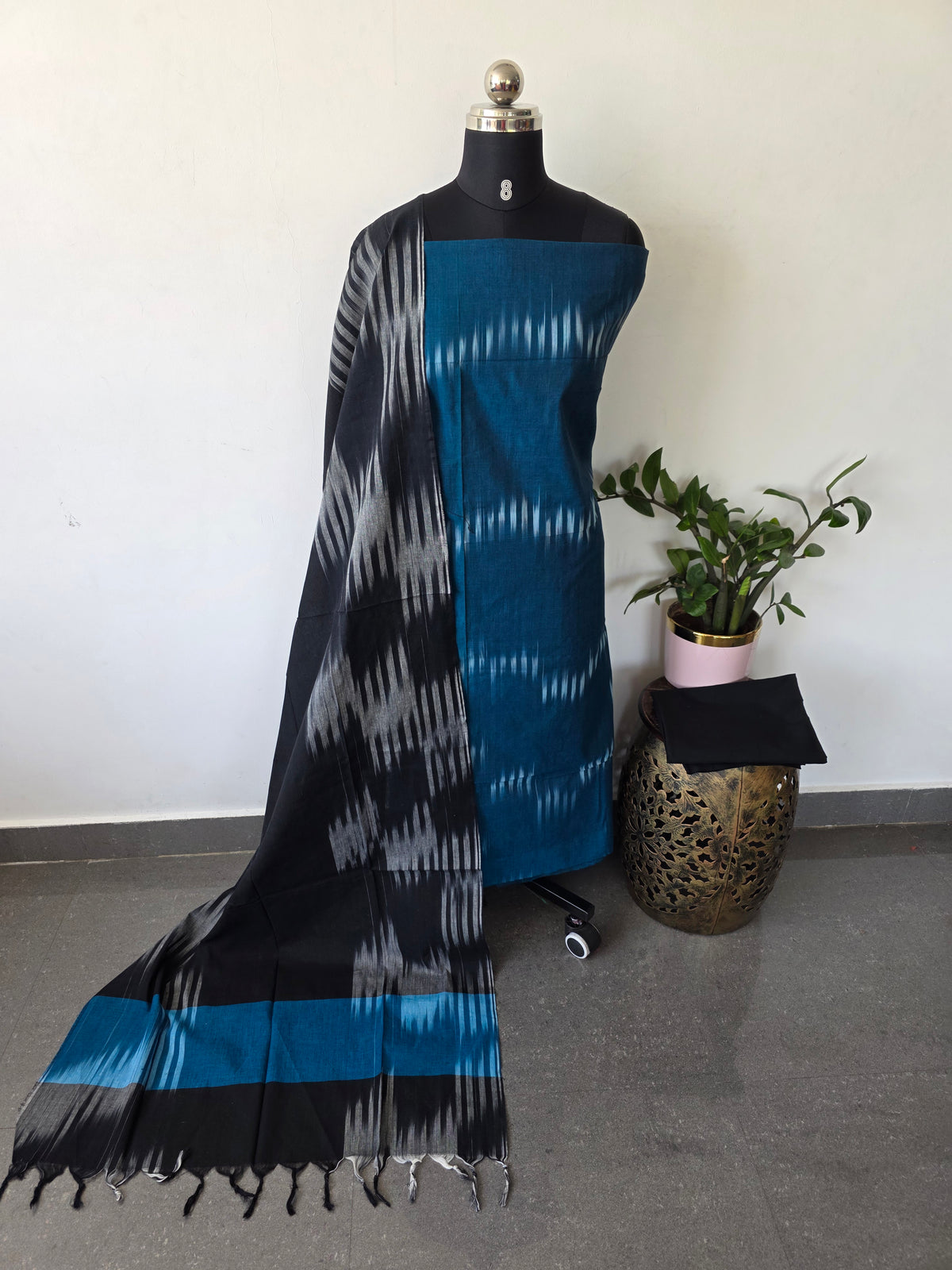Ikkat south cotton salwar set -HA326